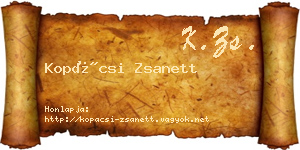 Kopácsi Zsanett névjegykártya